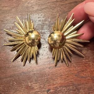 Gold Sunburst Earrings